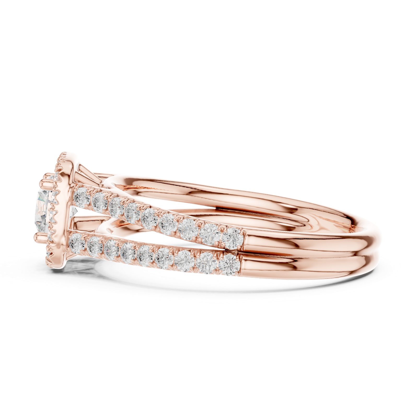 Gold Ring LR-0217, Rose Gold, view 3