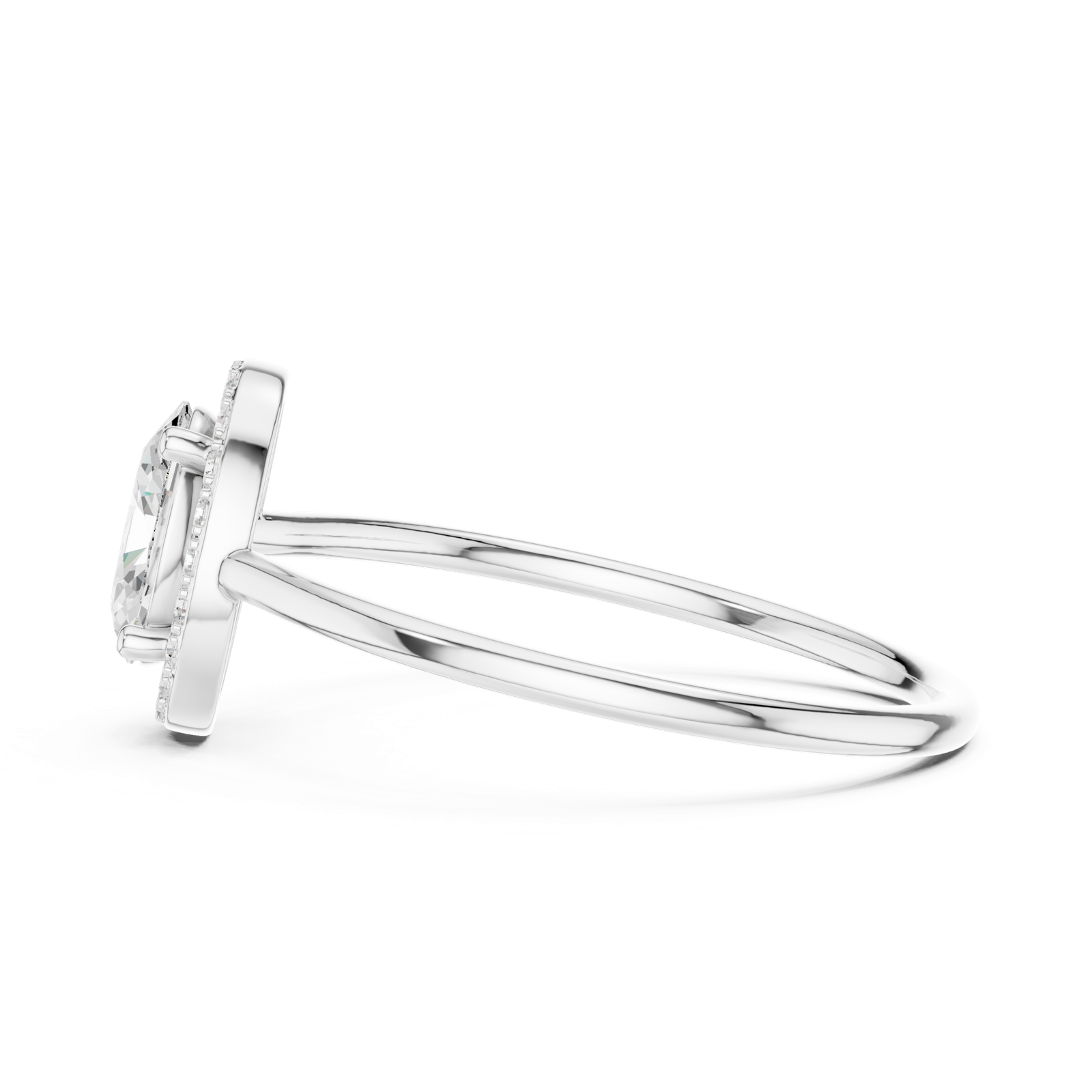 Gold Ring HLR-203, White Gold, view 3