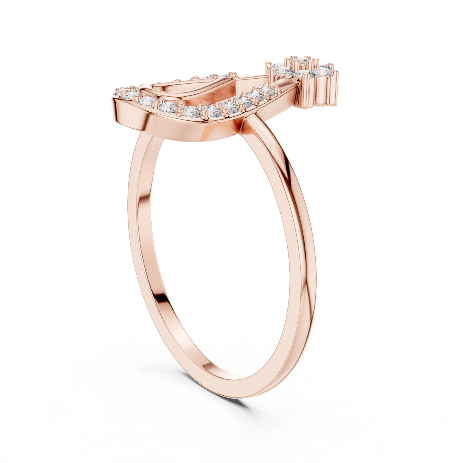Gold Ring DR-6260, Rose Gold, view 1