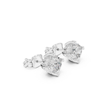 14K Solid Gold Lab Diamond Stud Earrings, White Gold, view 1