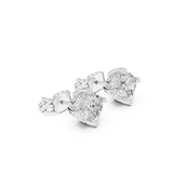 14K Solid Gold Lab Diamond Stud Earrings, White Gold, view 1