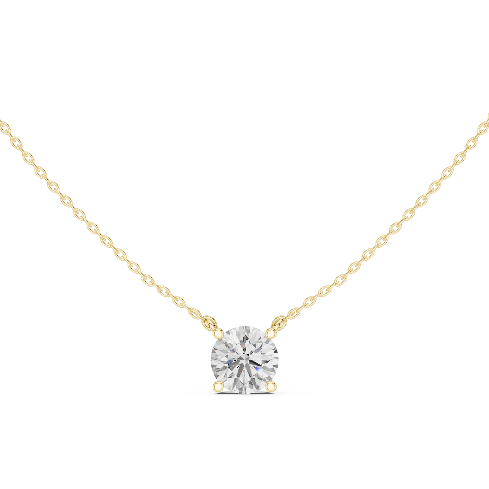 Gold Jewelry DDPO-001, Round center stone, Yellow Gold, view 4