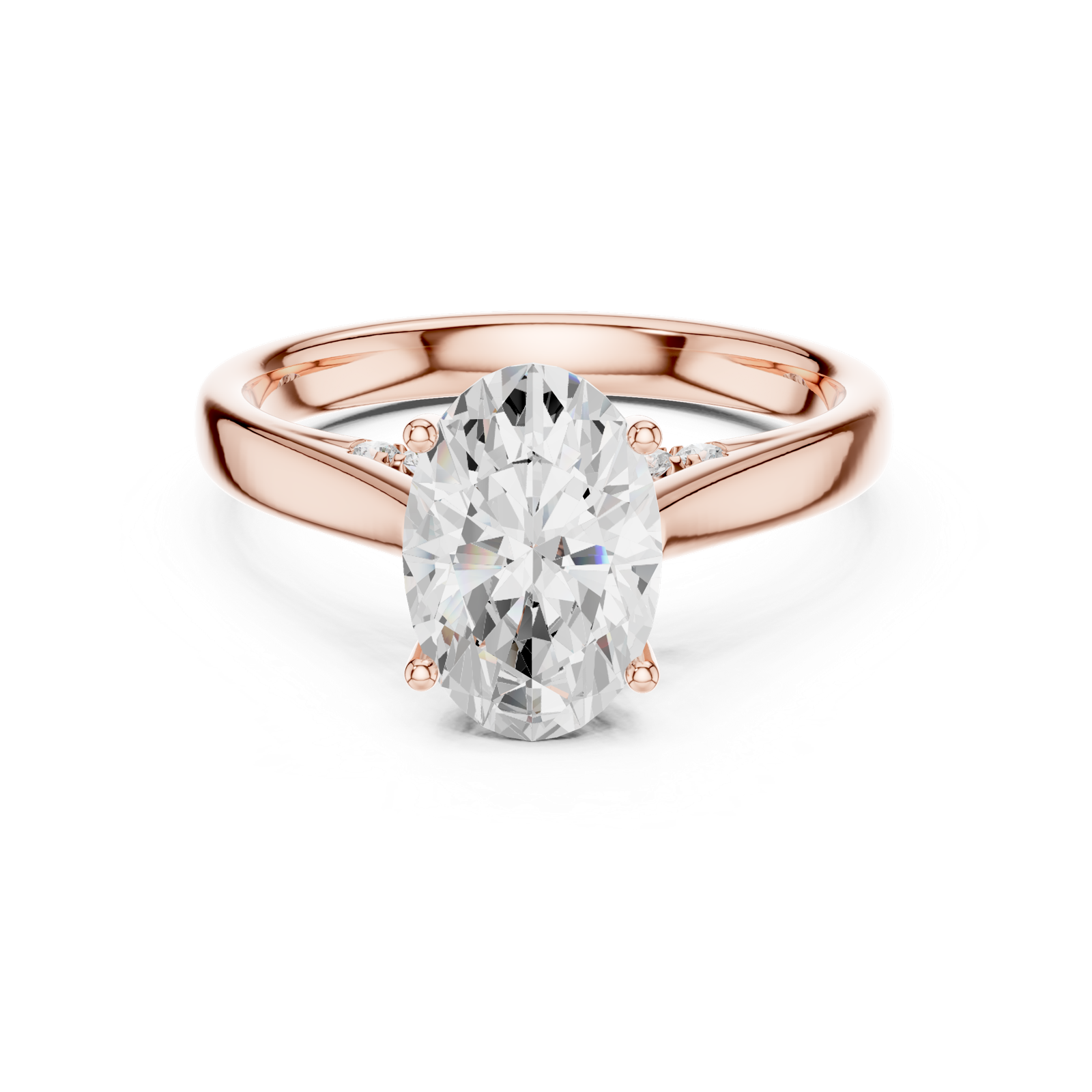 Gold Jewelry L36-18, Oval center stone, Rose Gold, view 4