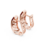 14K Solid Gold Lab Diamond Cluster Earrings, Rose Gold, view 2