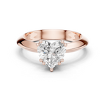 Gold Jewelry L36-8, Heart center stone, Rose Gold