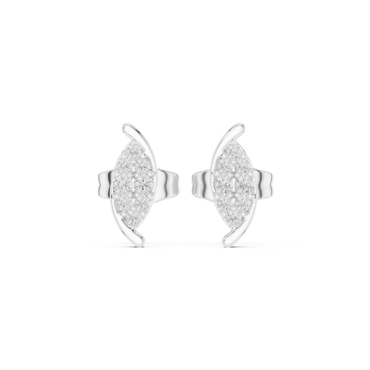 Gold Earrings SBER(43), White Gold