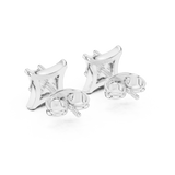 Gold Earrings 9-10060E, White Gold, view 3