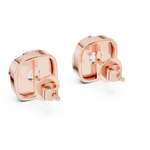 14K Solid Gold Lab Diamond Stud Earrings, Rose Gold, view 3