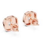 14K Solid Gold Lab Diamond Stud Earrings, Rose Gold, view 3
