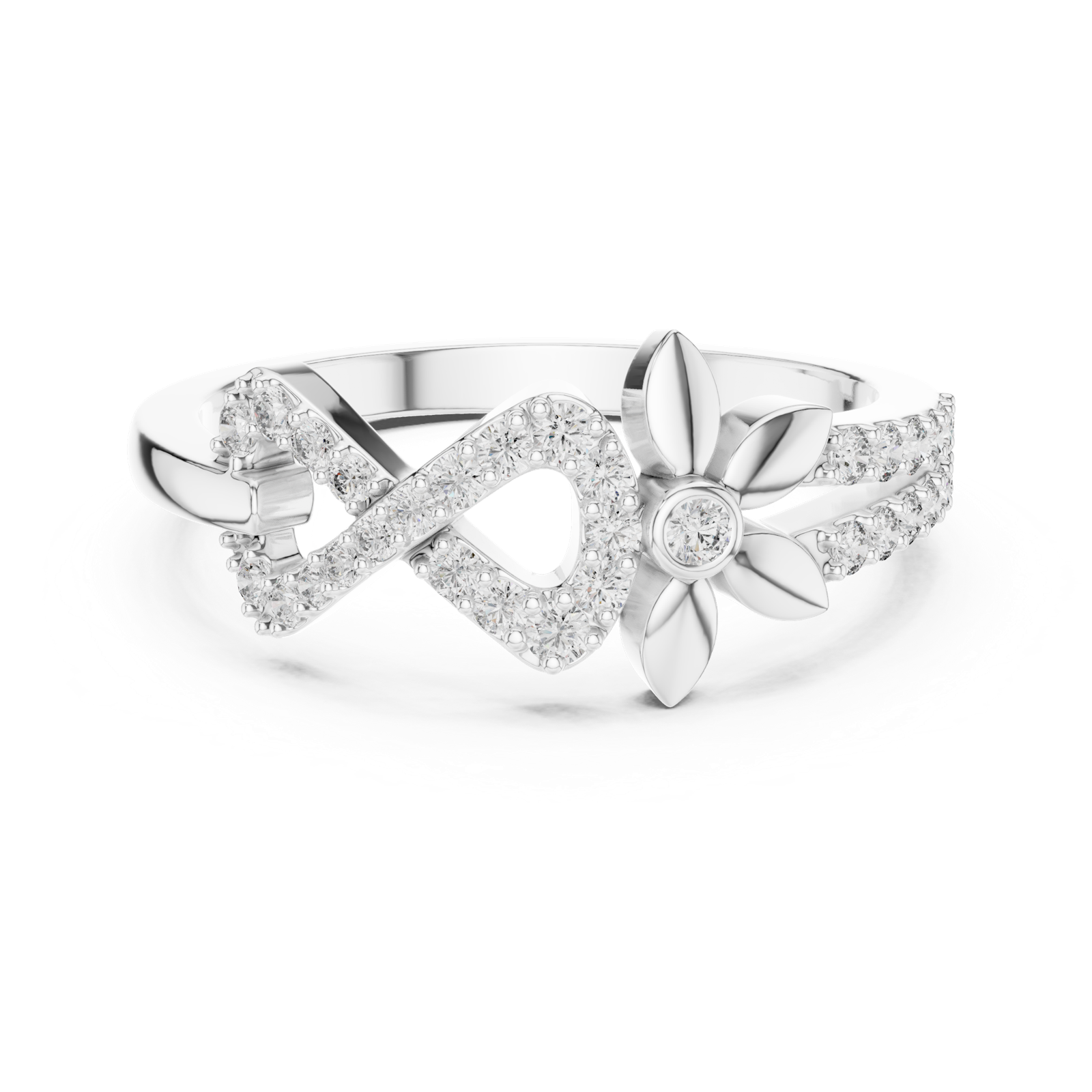 Gold Ring LR-01 (78), White Gold, view 4