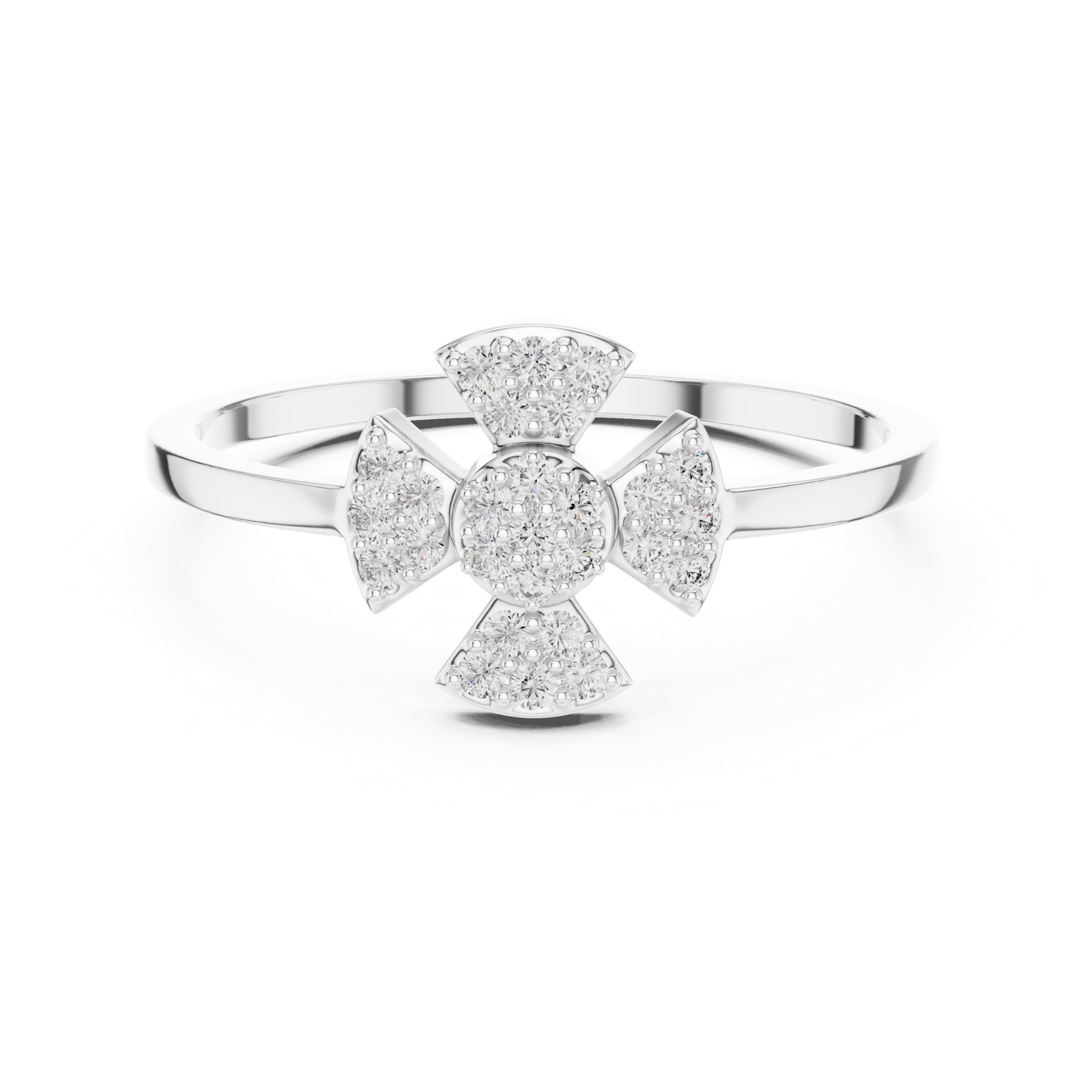 Gold Ring DR-6320, White Gold, view 4
