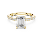 Gold Ring, Emerald center stone, Yellow Gold, view 4