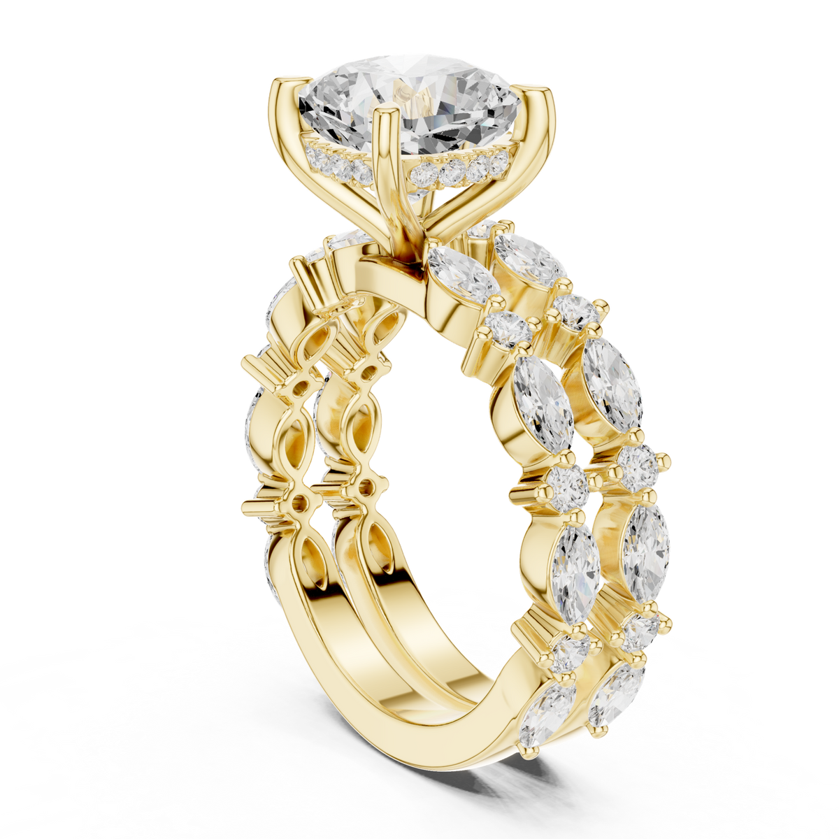 14K Solid Gold Lab Diamond Solitaire Ring, Yellow Gold, view 1