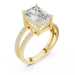 Gold Jewelry, Emerald center stone, Yellow Gold, view 2