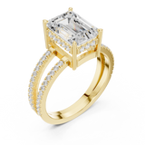 Gold Jewelry, Emerald center stone, Yellow Gold, view 2