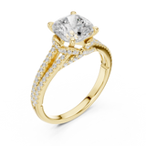 Gold Ring DDLR-252, Cushion center stone, Yellow Gold, view 2