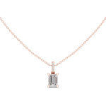 Gold Jewelry, Emerald center stone, Rose Gold, view 4