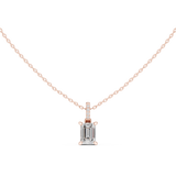 Gold Jewelry, Emerald center stone, Rose Gold, view 4