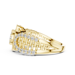 14K Solid Gold Lab Diamond Halo Ring, Yellow Gold, view 3