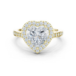 Gold Ring DDLR-349, Heart center stone, Yellow Gold