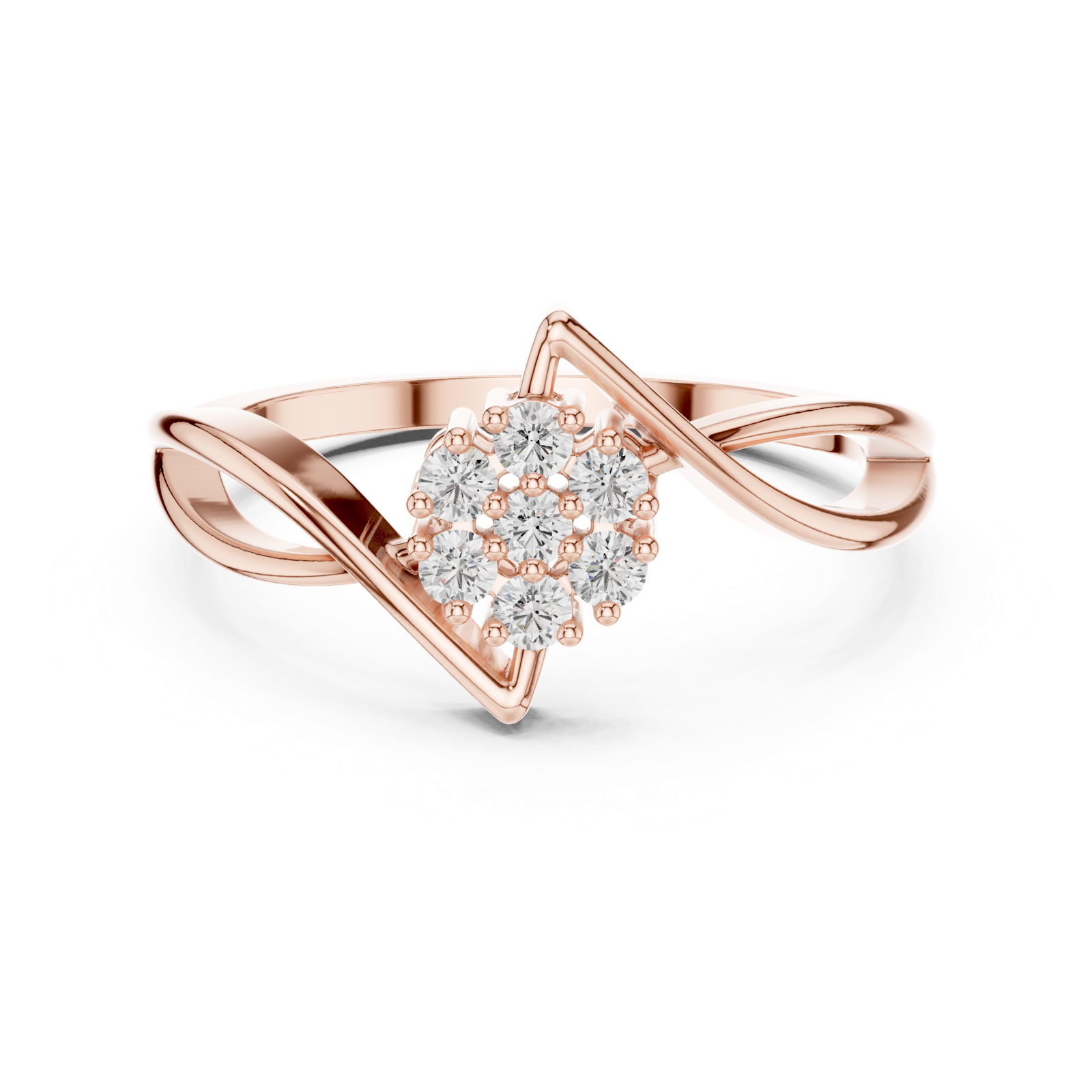 Gold Ring DDLR-826, Rose Gold, view 4