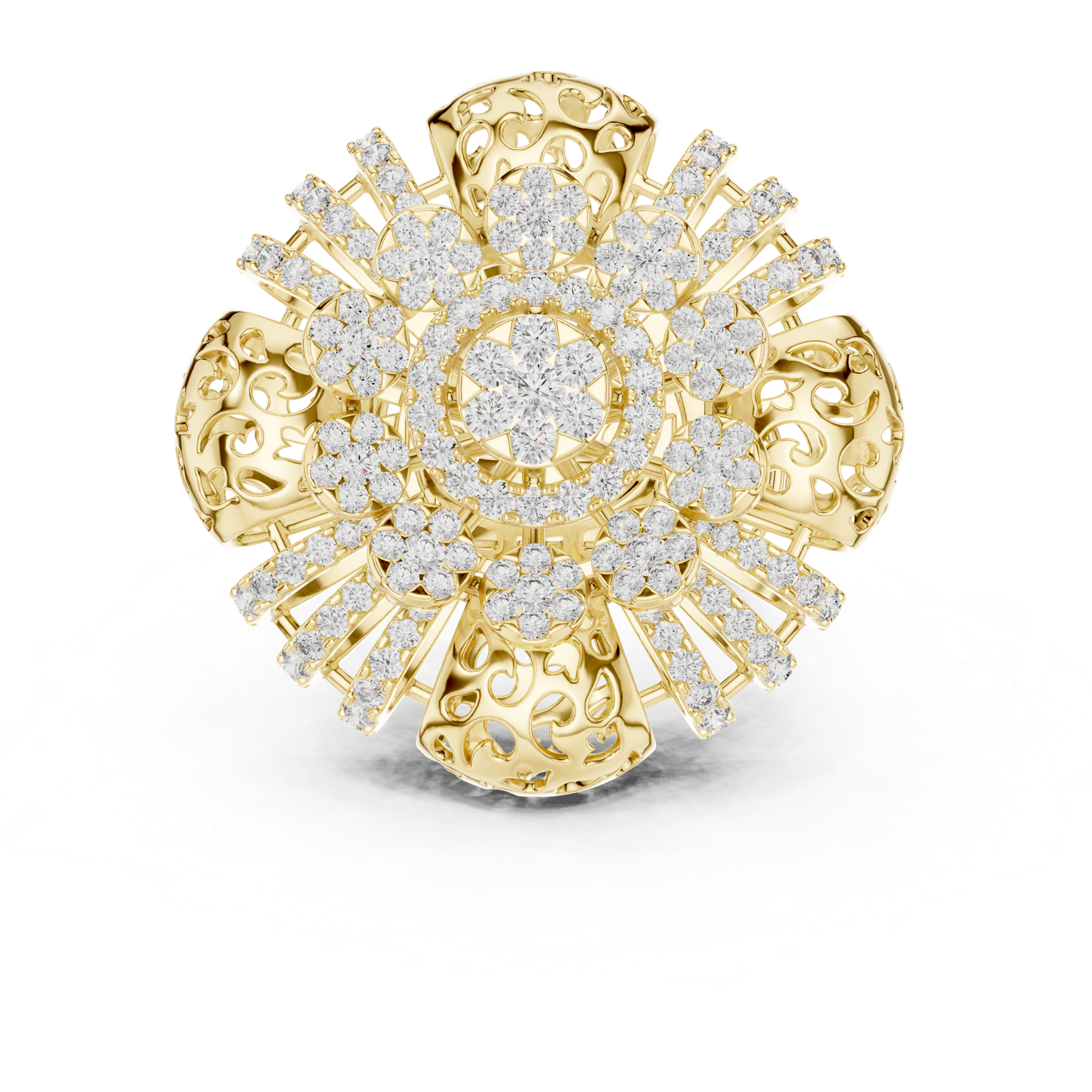 Gold Ring L03-1280, Yellow Gold, view 4