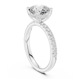 Gold Ring, Cushion center stone, White Gold, view 1