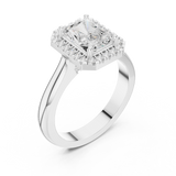 Gold Ring DDLR-338, Radiant center stone, White Gold, view 2