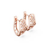 14K Solid Gold Lab Diamond Cluster Earrings, Rose Gold, view 1