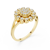 Gold Ring DR-6295, Yellow Gold, view 2