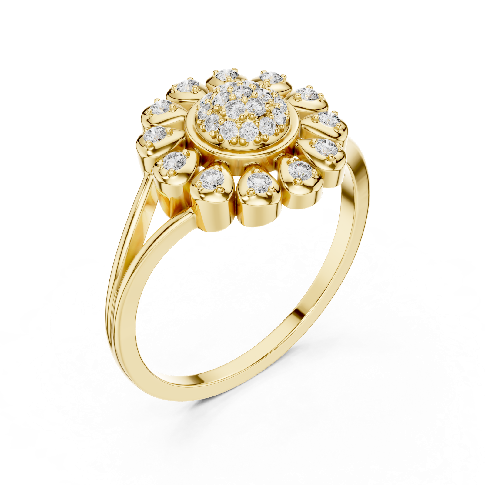 Gold Ring DR-6295, Yellow Gold, view 2