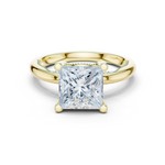 Gold Ring DDLR-175, Princess center stone, Yellow Gold