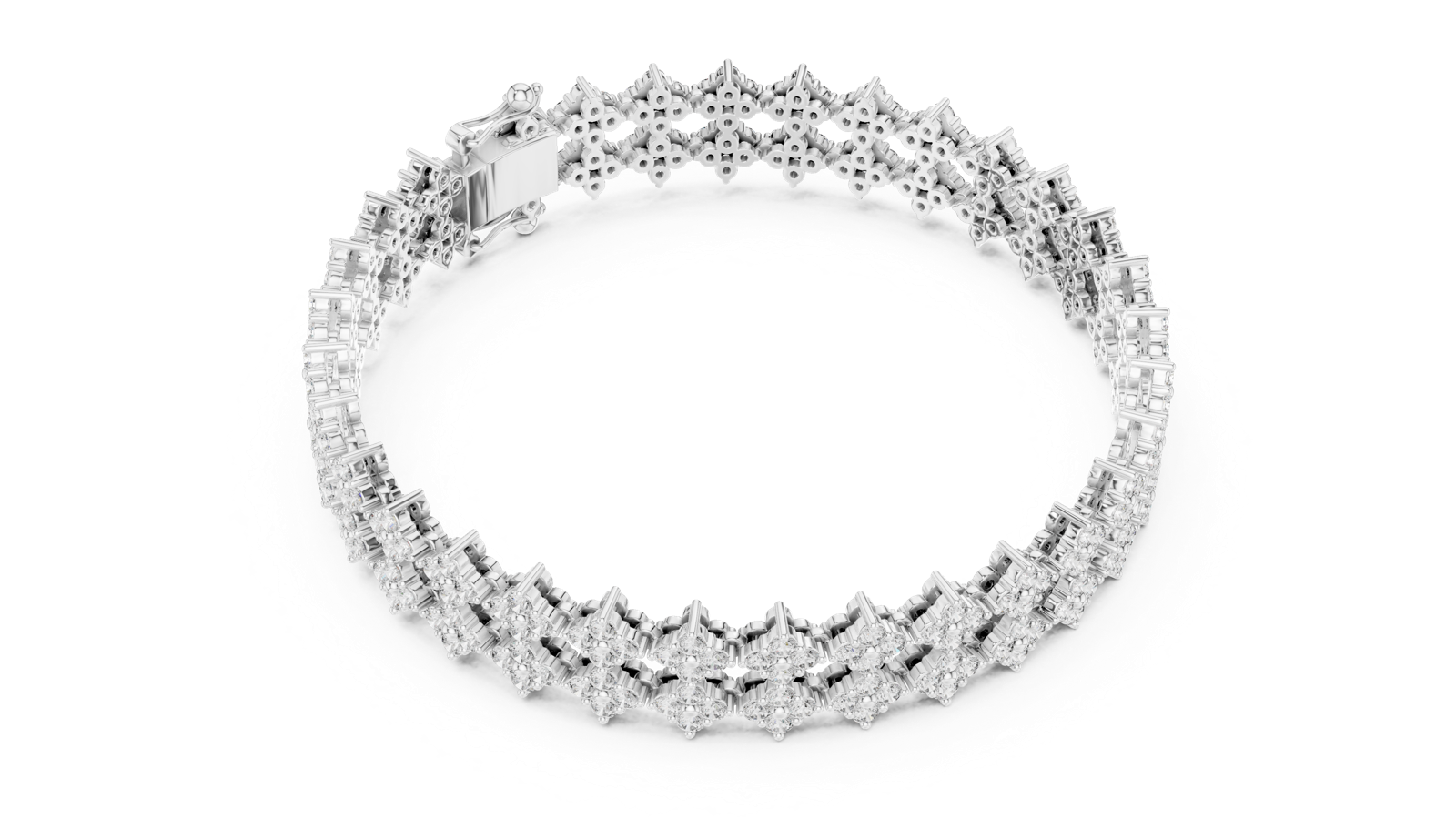14K Solid Gold Lab Diamond Bracelet, White Gold, view 2
