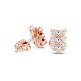 Gold Earrings 9-10063E, Rose Gold, view 1