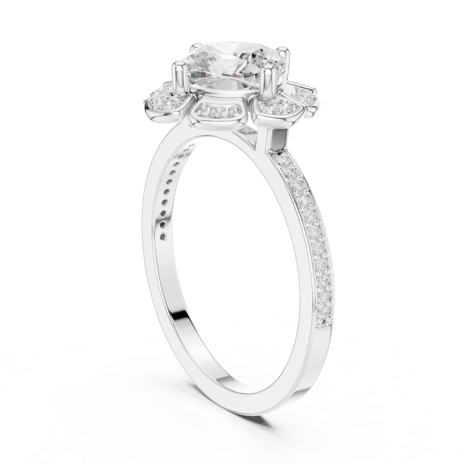 Gold Ring DDLR-363, White Gold, view 1