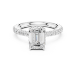 Gold Ring DDLR-165, Emerald center stone, White Gold, view 4