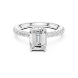 Gold Ring DDLR-165, Emerald center stone, White Gold, view 4