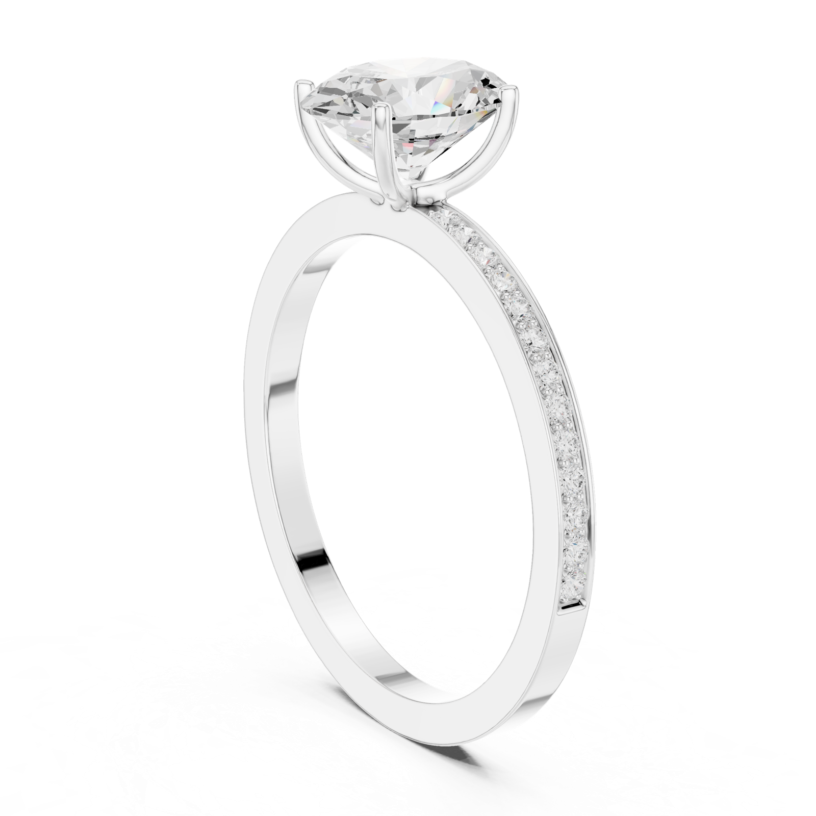 Gold Ring DDLR-1061, White Gold, view 1