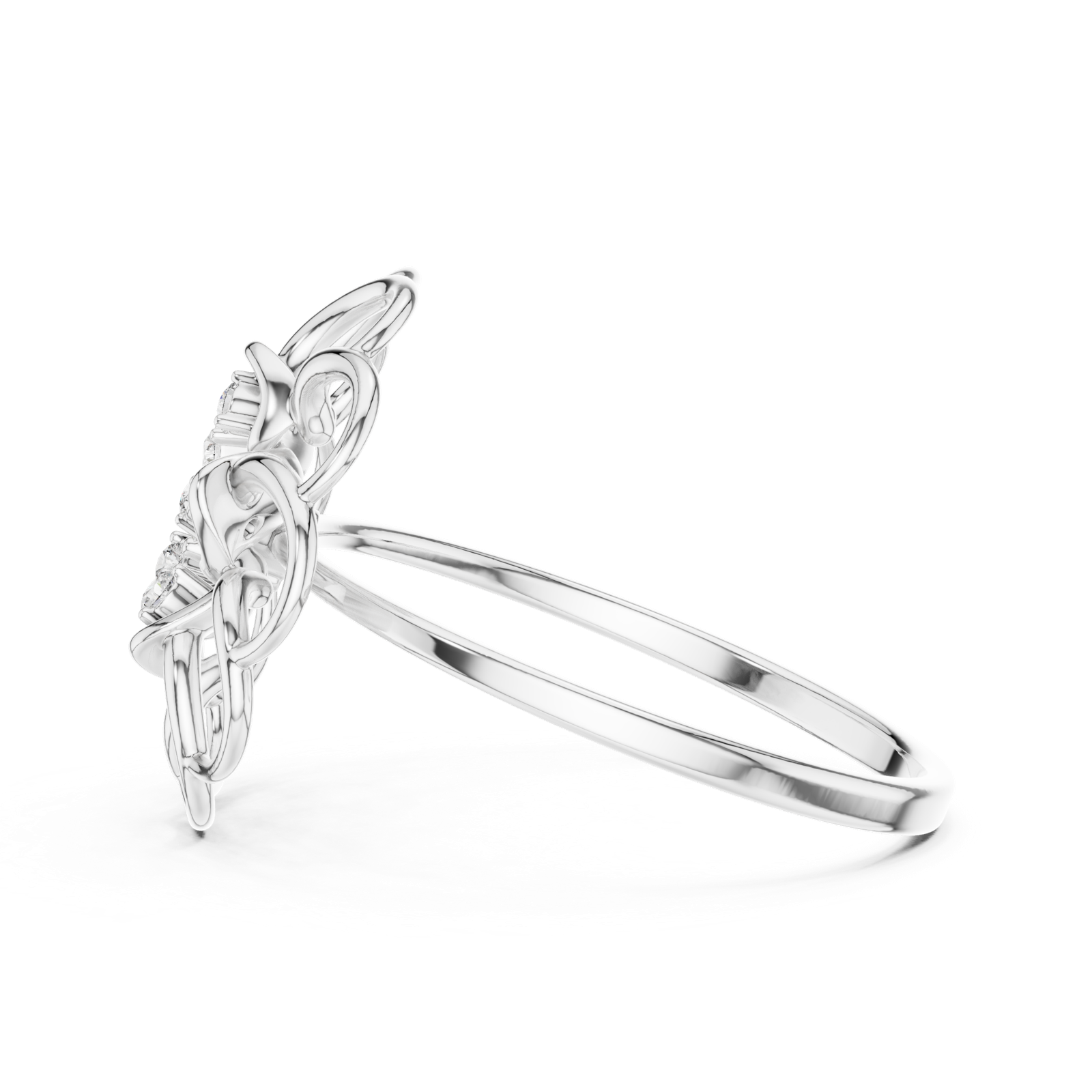 Gold Ring 1 (197), White Gold, view 3