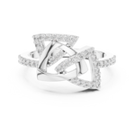 Gold Ring LR-01 (83), White Gold, view 4
