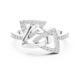 Gold Ring LR-01 (83), White Gold, view 4