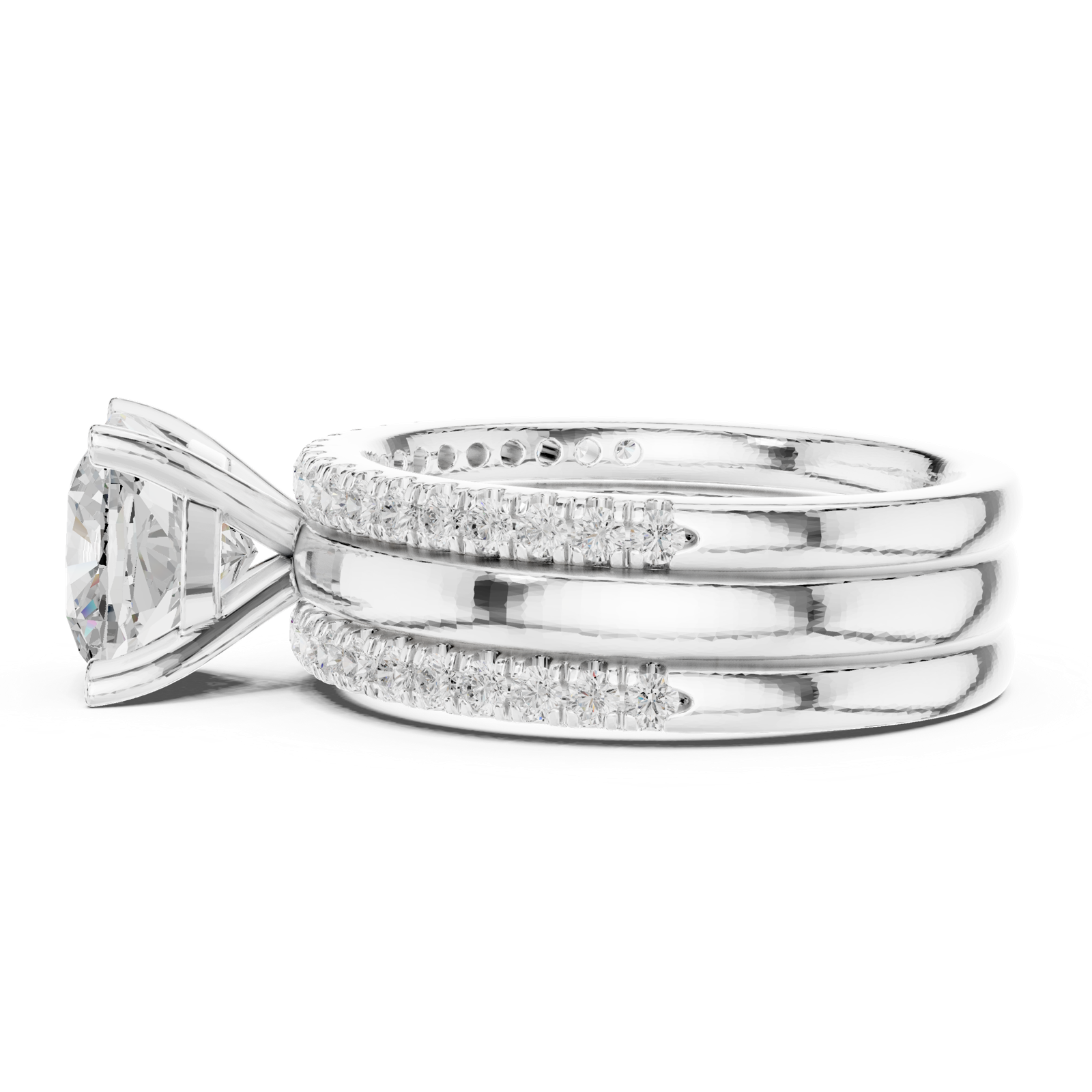 Gold Ring DDLR-302, White Gold, view 3