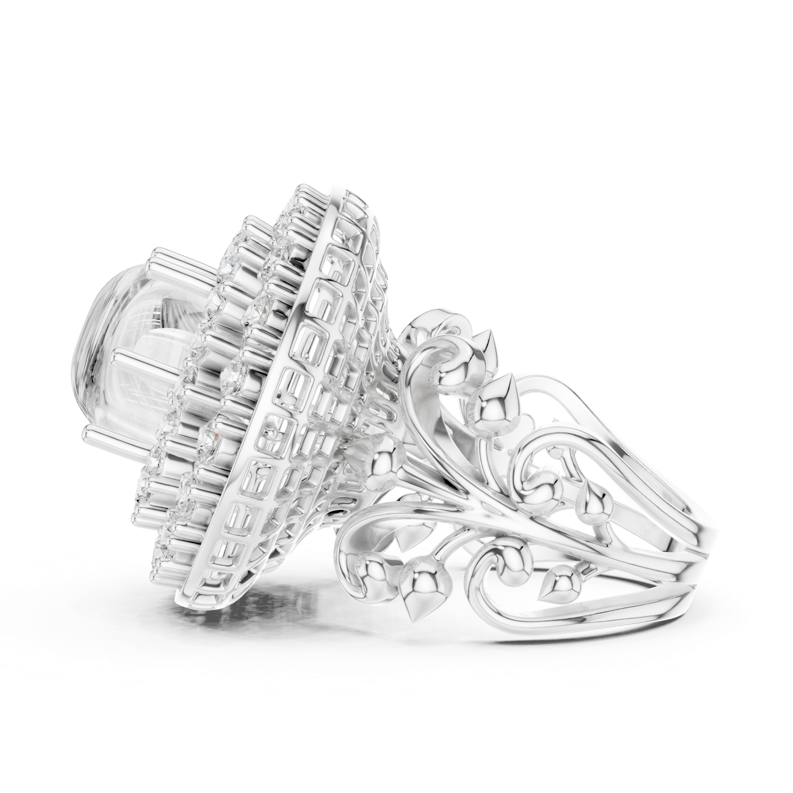 Gold Ring DDLR-748, White Gold, view 3