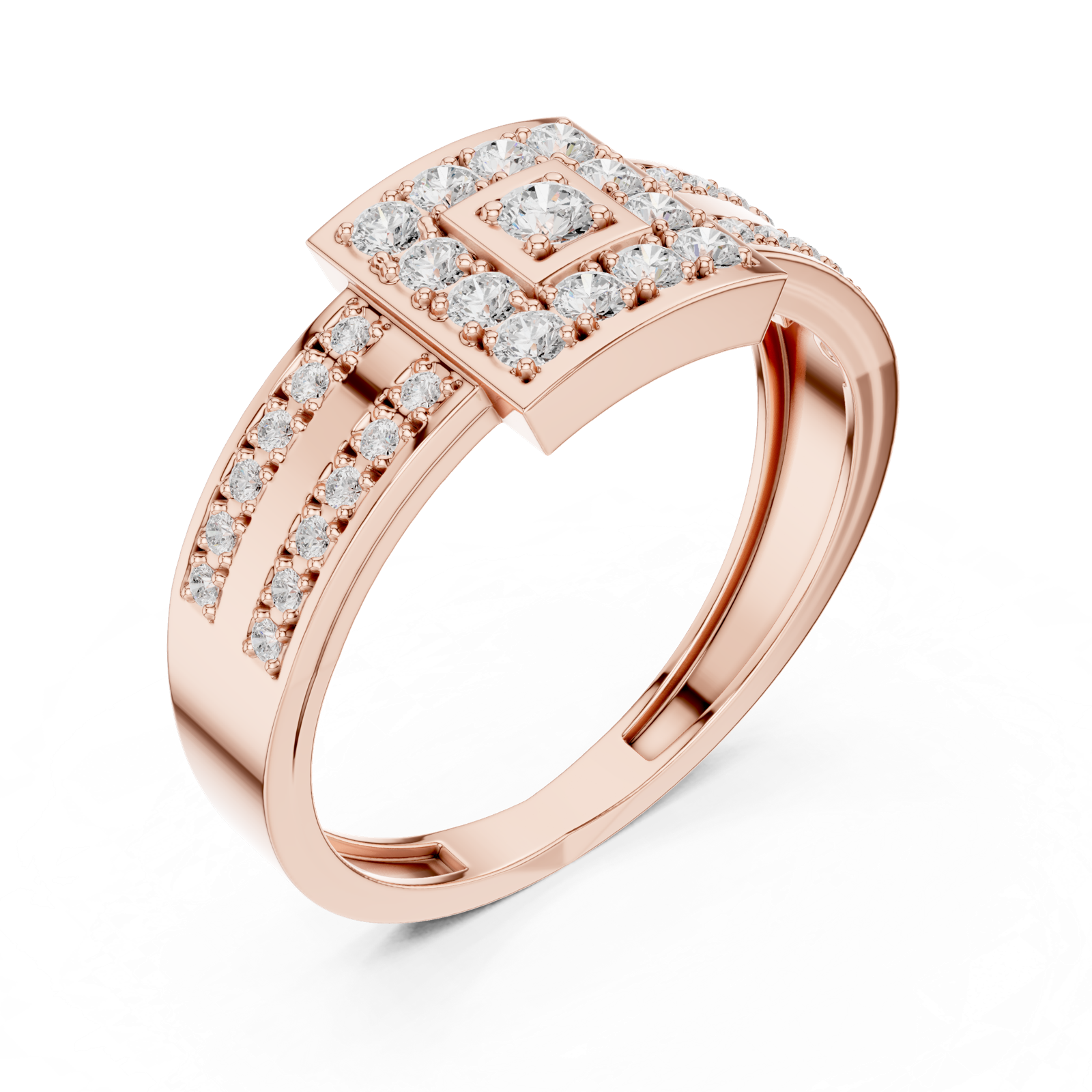 Gold Ring DDLR-806, Rose Gold, view 2