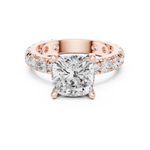 Gold Jewelry, Cushion center stone, Rose Gold, view 4