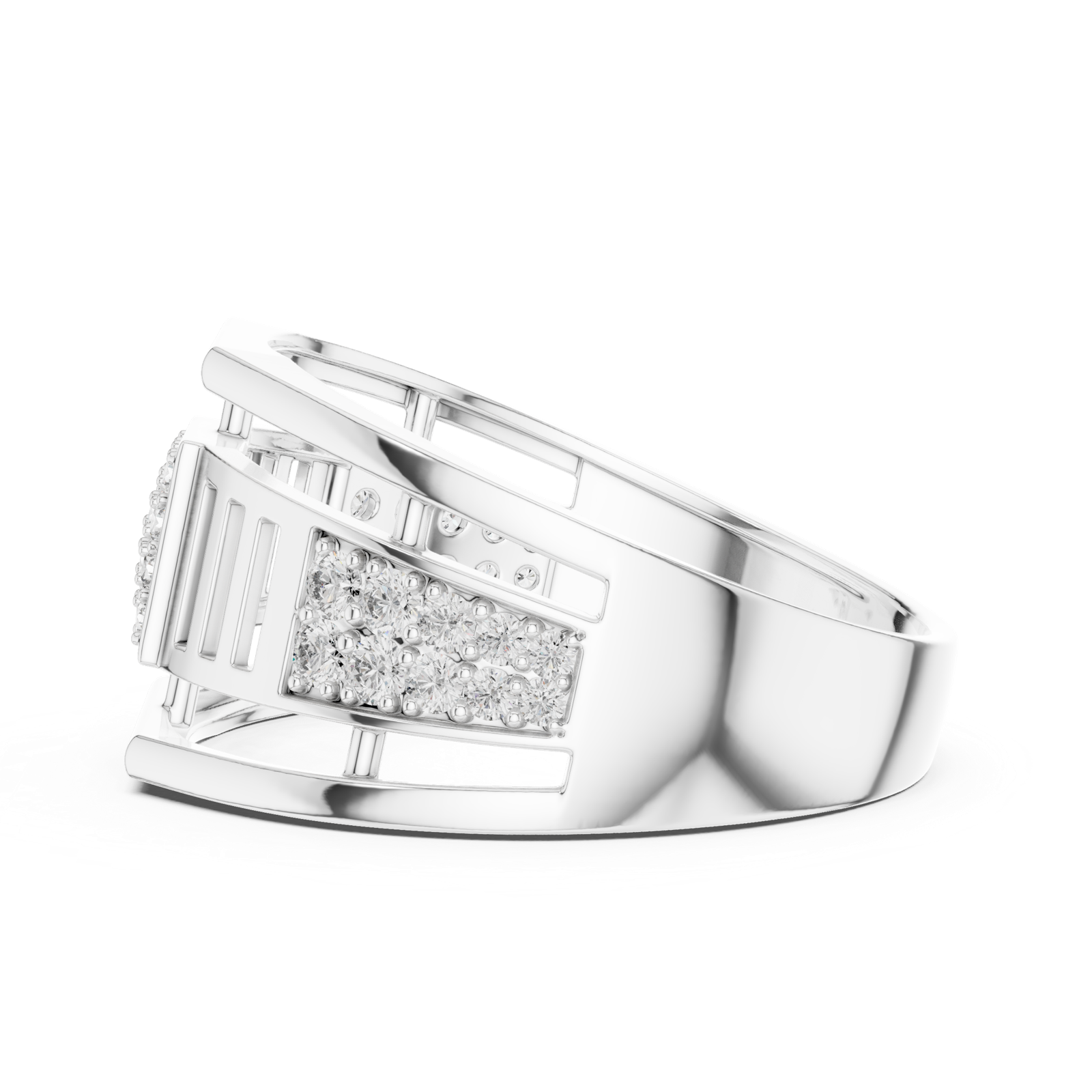 Gold Ring LR-01 (8), White Gold, view 3