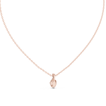 14K Solid Gold Lab Diamond Solitaire Pendant Necklace, Rose Gold, view 4