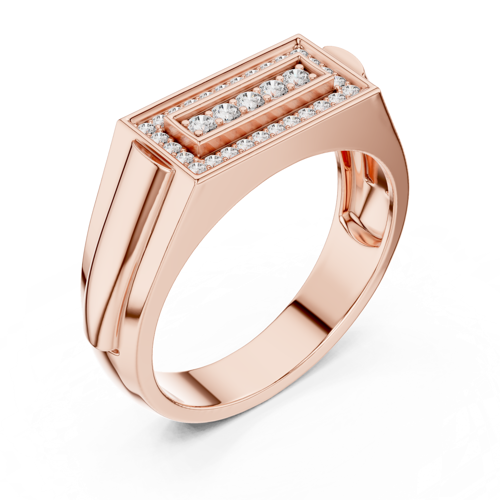 Gold Ring DR-6266, Rose Gold, view 2