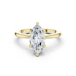Gold Ring DDLR-032, Marquise center stone, Yellow Gold