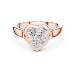 Gold Jewelry L36-3, Heart center stone, Rose Gold, view 4